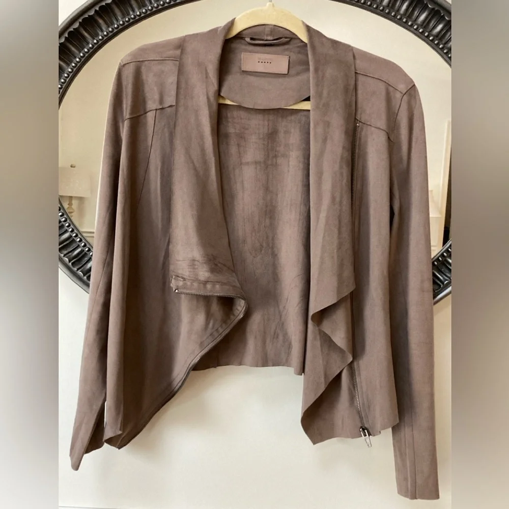 Blank NYC Faux Suede Drape Front Jacket Small - Picture 2 of 9